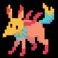 Rainbott animation analog pixel art tail wag GIF