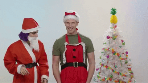 holiday party santa dance GIF by evite