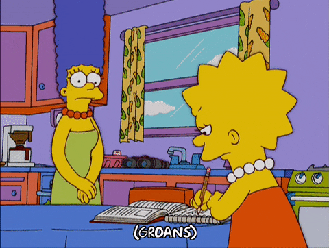 marge simpson writing GIF