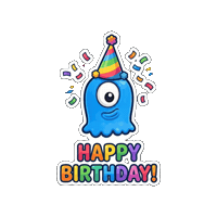 Excited Happy Birthday Sticker by Momo & Tulus