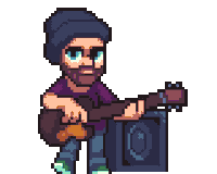 PapadosioOfficial pixelart arcade speakers synthesizer Sticker