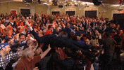 stephen colbert crowd surf GIF by The Late Show With Stephen Colbert