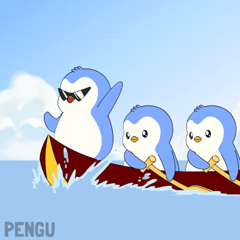 Penguin Boat GIF by Pudgy Penguins