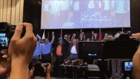 Supporters Applaud New Malaysia Prime Minister Mahathir