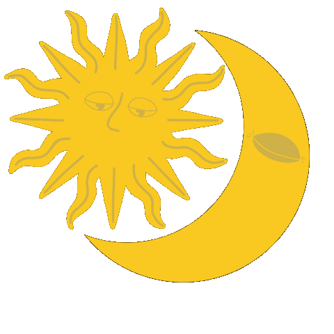 Tired Sun And Moon Sticker