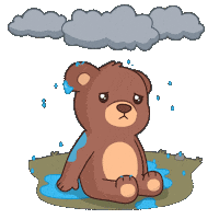 Sad Rainy Day Sticker by BEARISH