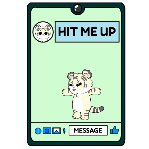 Tiger Text Me Back Sticker by Ordinary Frends