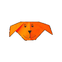 Hund Origami Sticker