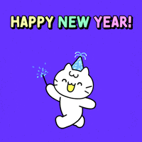 Happy New Year Cat GIF by Mikitti