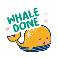 Well Done Whale Sticker by Offspringinc
