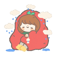 Summer Rain Sticker by missrainartwork