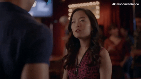 Why Are You Here Andrea Bang GIF by Kim's Convenience