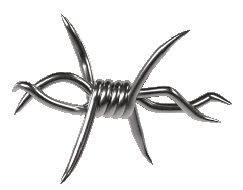 Barbed Wire Metal Sticker by Cassyette