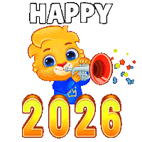 Happy New Year Lights Sticker by Lucas and Friends by RV AppStudios