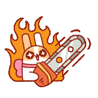 PugiBuni angry bunny rabbit chaos Sticker