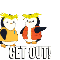 Go Away Goodbye Sticker by Pudgy Penguins