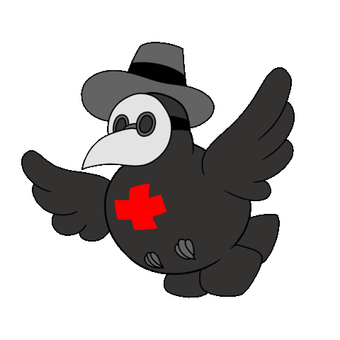 DrinkySketch sticker bird sick sickness Sticker