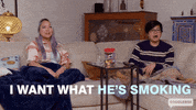 Watching Tv Smoking GIF by Gogglebox Australia