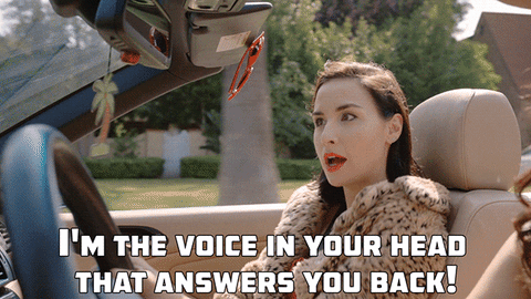 voices in your head take one thing off GIF by Scout Durwood