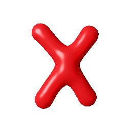 Red X 3D Sticker