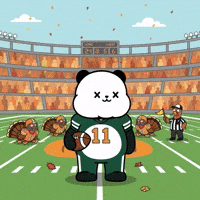 Autumn Leaves Thanksgiving Football GIF by Kanpai Pandas