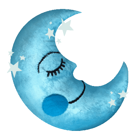 Sleepy Crescent Moon Sticker