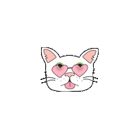 White Cat Sticker by Emo Nite