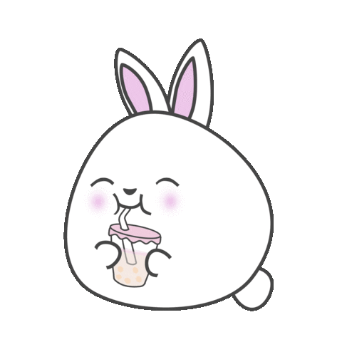 Happy Cafe Sticker by Rainbow Rabbits