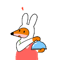 foxbrush_ fox yummy rabbit delicious Sticker