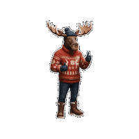 Winter Moose Sticker by Björnsonka