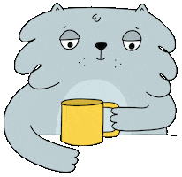 Good Morning Cat Sticker by Raf Sinopoli