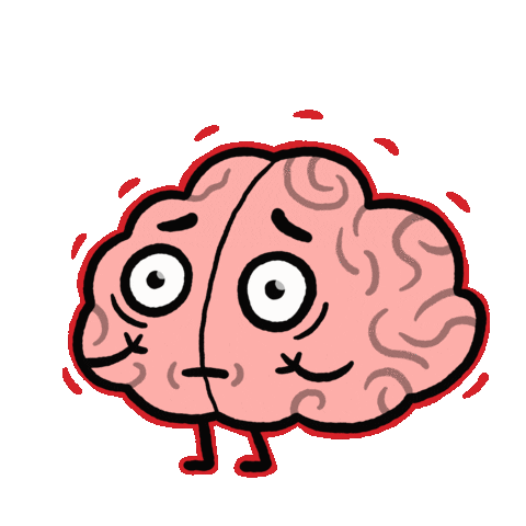 Scared Brain Sticker