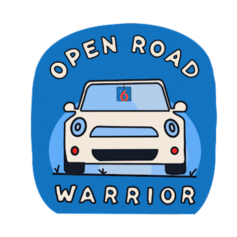 motel6 retro car vacation nostalgia Sticker