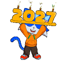 Happy New Year Cat Sticker by Toshithecat
