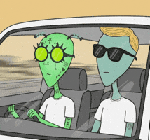 Driving Lets Go GIF by Lonely Aliens