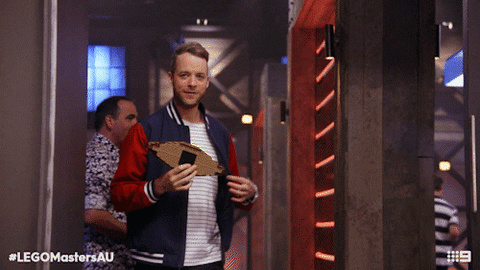 Channel 9 Reaction GIF by LEGO Masters Australia