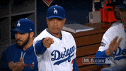 High Five Los Angeles Dodgers GIF by MLB
