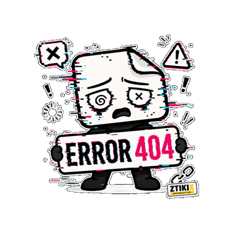 ztikix glitch bug error 404 not found Sticker