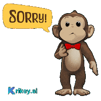 Sorry Monkey Sticker by TeamKrikey
