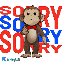 Sorry Monkey Sticker by TeamKrikey