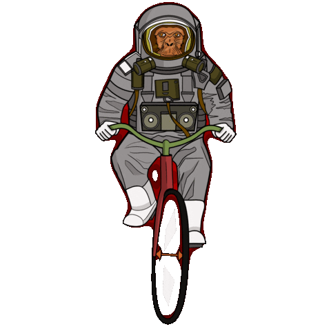 zergioart monkey universe astronaut einstein Sticker