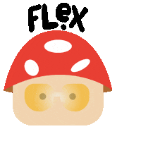 Flex Mushroom Sticker by Temasek Polytechnic