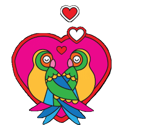 Birds Lovebirds Sticker by rino.se