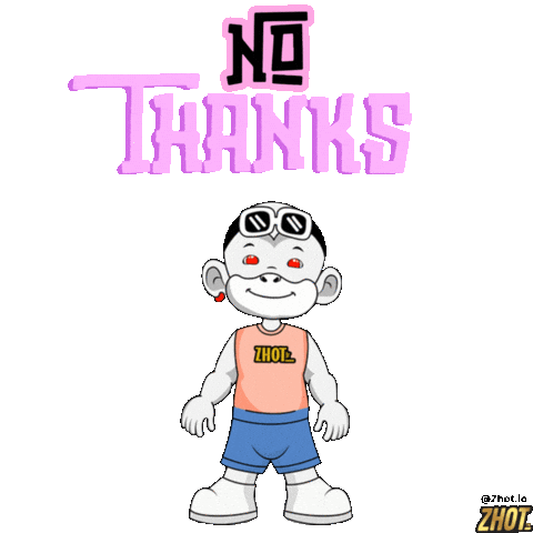 No Thanks Pass Sticker by Zhot