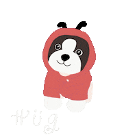 Calliglaiphy dog hugs care furbaby Sticker