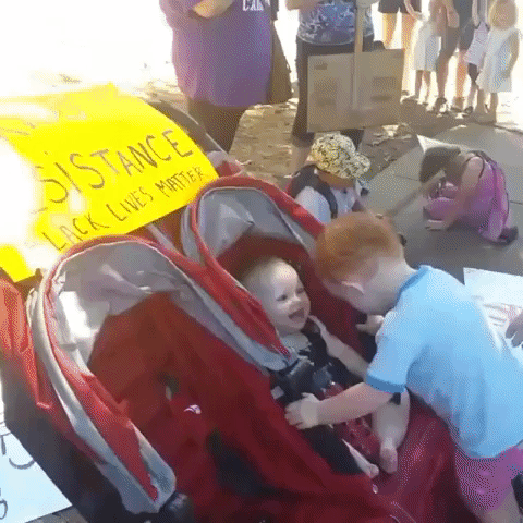 Kids Among Hundreds at Charlotte Protest