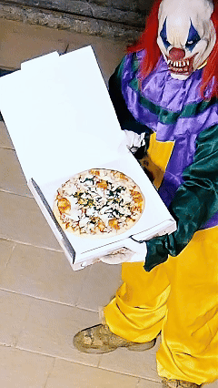 uncletheclown giphyupload horror pizza scary GIF