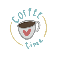 macecastaneda love heart coffee time Sticker