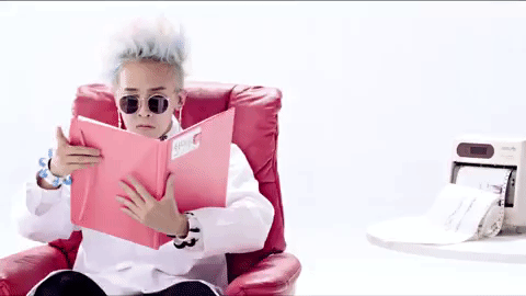 k-pop reading GIF