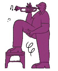 Jazz Trompette Sticker by Pierre Arsène Maurice